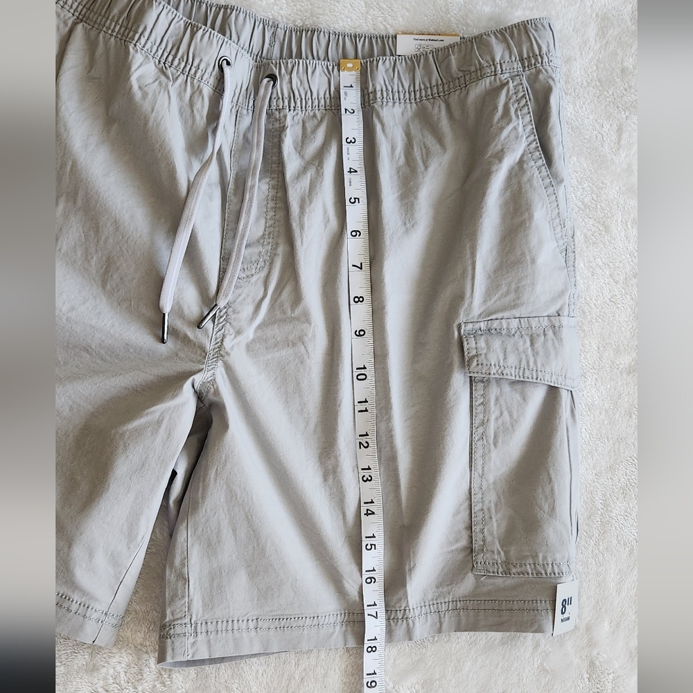 🩳 George Men’s Gray Pull-On Cargo Shorts – Size Large (36–38), NWT, 8” Inseam - Picture 2 of 15